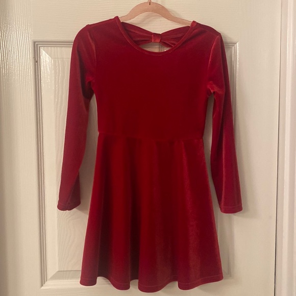 Little Girls Red Velvet Dress - Picture 1 of 5